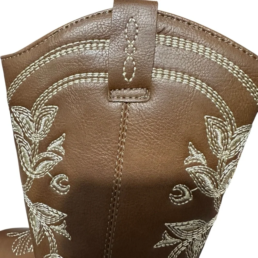 NWT/KENSIE GIRL Brown Cowboy Boots Kids - Mid Calf Western Shoes Cowgirl Riding